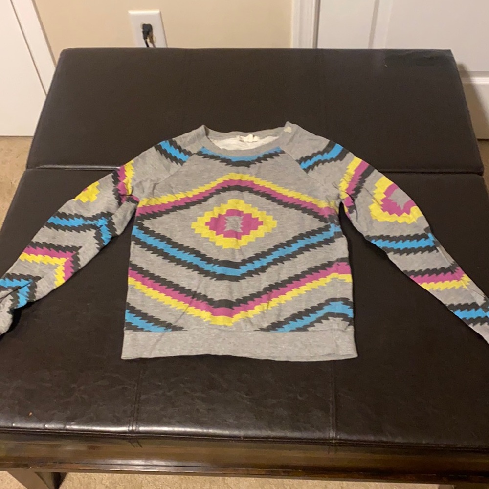 Aztec print crew neck